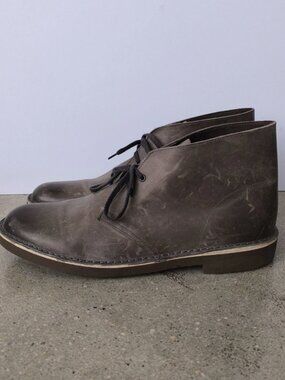 Clarks Bushacre 2 Chukka Boot Grey Leather Size 13M